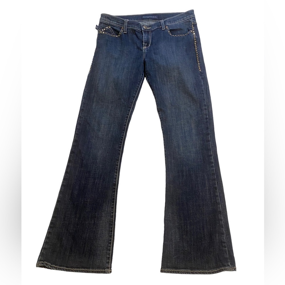 Rock & Republic Studded Kasandra boot cut jeans size 12 M